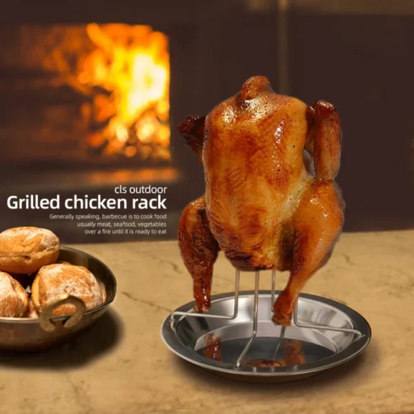 Outdoor BBQ Accessories: Non-Stick Carbon Steel Chicken Grill & Kitchen Gadgets for Perfect Grilling