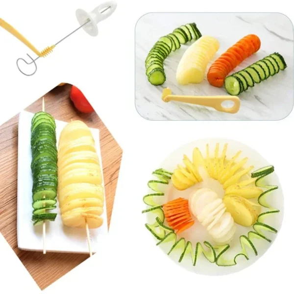 Protable Potato BBQ Skewers for Camping Chips Maker Potato Slicer Potato Spiral Cutter Barbecue Tools Kitchen Accessories Grill - Image 5