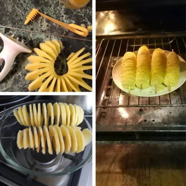 Protable Potato BBQ Skewers for Camping Chips Maker Potato Slicer Potato Spiral Cutter Barbecue Tools Kitchen Accessories Grill - Image 6